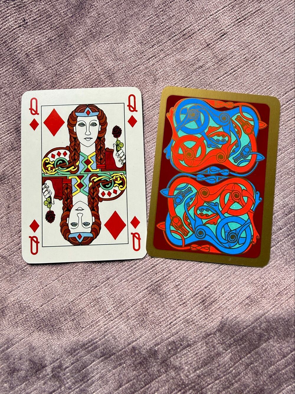 Rare Vintage Gilt Edge Irish Celtic Revival Playing Card Deck